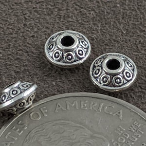 50 pcs Tibetan Style Alloy Bicone Beads, Antique Silver, 6.5x4mm, Hole: 1mm    PH301