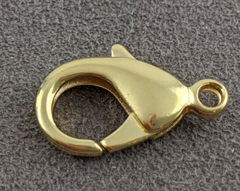 1 pc TierraCast Lobster Clasp 23x13mm, Gold Plated pewter   TRC052