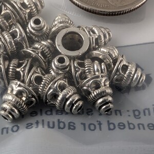 20 pcs Tibetan Style Alloy Pagoda Bead Cones, Antique Silver, 7.5x7.5mm, Hole: 1.5mm    PH1358