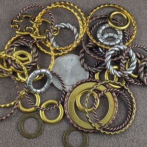 50 grams Alloy Linking Rings, Mixed Shape, Mixed Color, 16-37x14-37x1.5-2.5mm   PH154
