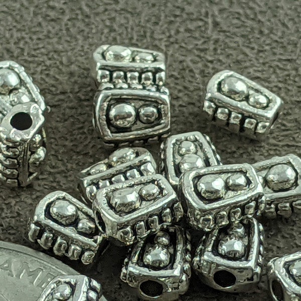 50 pcs 6x5x4mm Tibetan Style Alloy Trapezoid Beads, Antique Silver Color, Lead, Nickel & Cadmium Free, hole 1mm    PH481