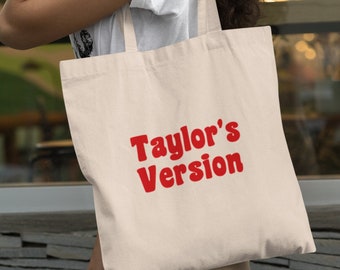 Bolso tote de la versión de Taylor / Bolso de compras / Bolso inspirado en Taylor / Comprador de algodón ecológico