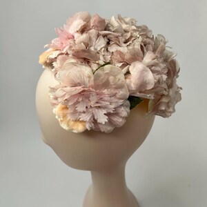 Vintage 50s Patrice Floral Ring Hat Pink Silk Flowers Fascinator Vintage pink fascinator hat - Gem main image 3