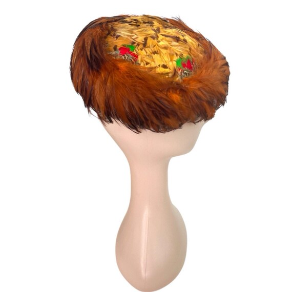1940s Feather Tilt Hat: Hollywood Regency Pheasant  display picture 3