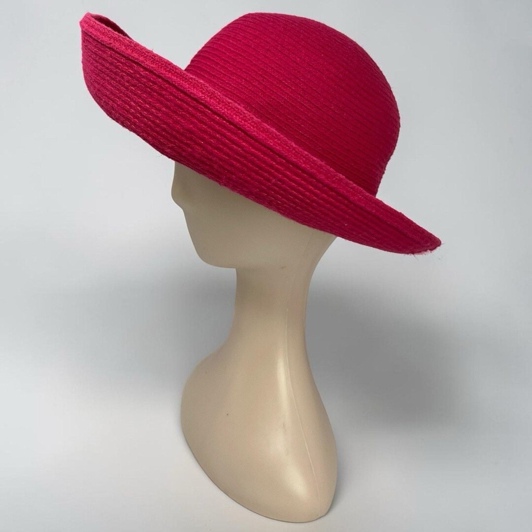 Vintage Y2K Betmar Hot Pink Wide Brim Floppy Sun Hat 