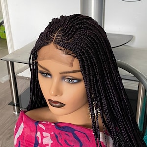 READY TO SHIP Cornrow Braided purple wig with closure