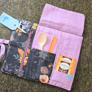 Cartera para té con cremallera, porta té, caja de té, bolsa de té para viajes, contenedor de té, cartera grande para té