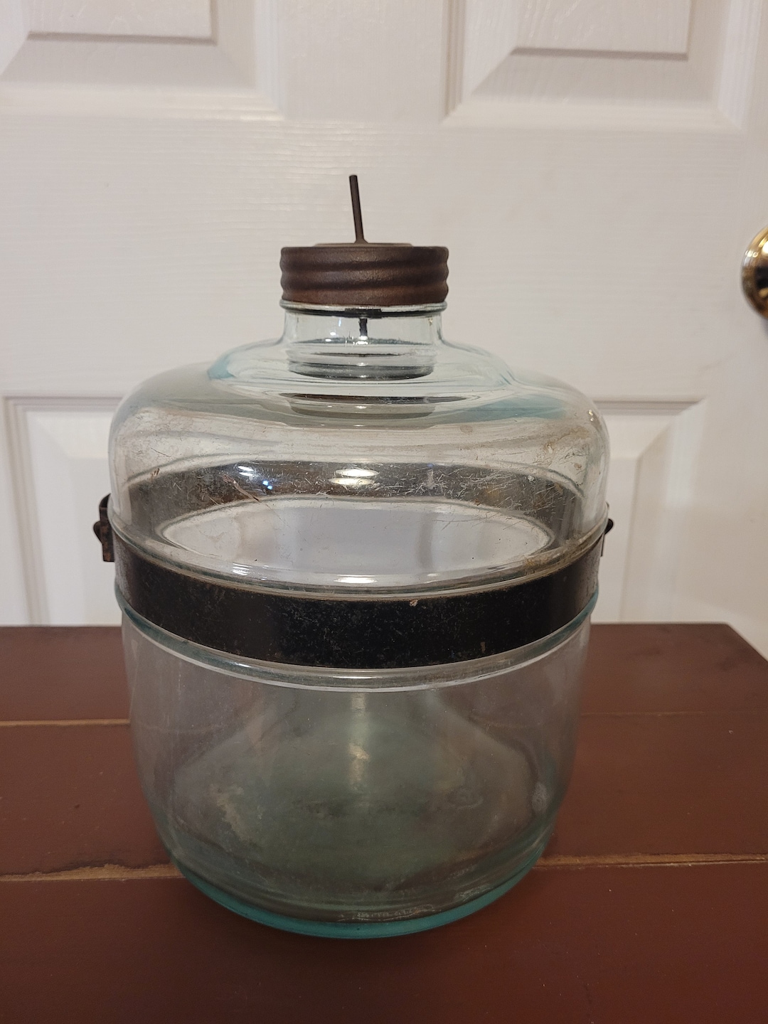 Glass Kerosene Jug. Antique Kerosene Jug. 1930 Glass Kerosene Jug