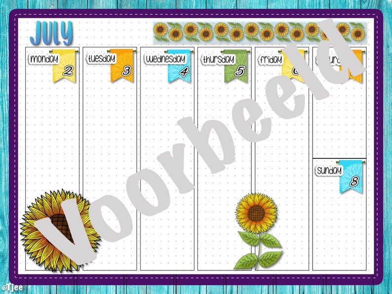 Digital Week Column With Border for Planner Onenote, Metamoji ...