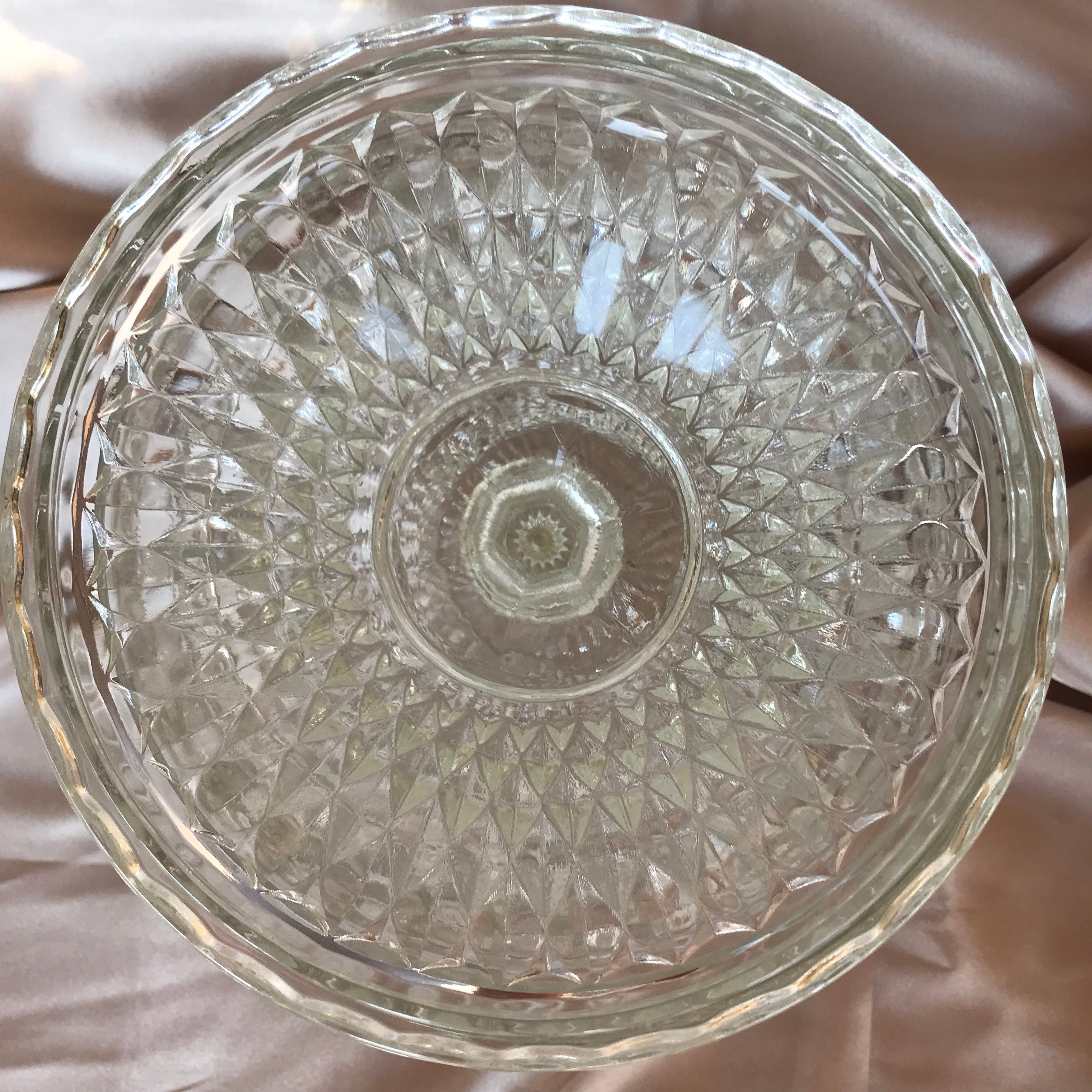 Vintage Diamond Point Clear Ice Bucket With Lid - Etsy