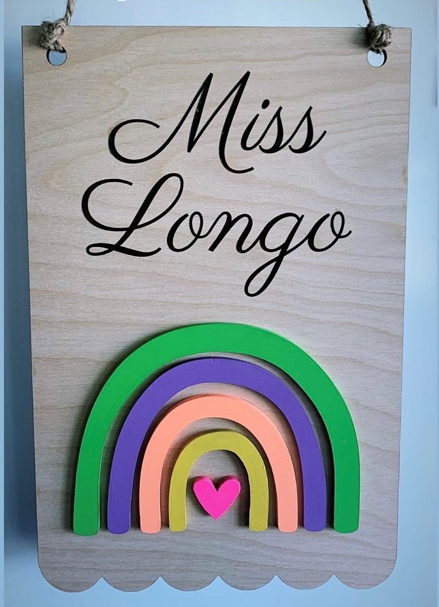 Rainbow Classroom Teacher Sign - Etsy