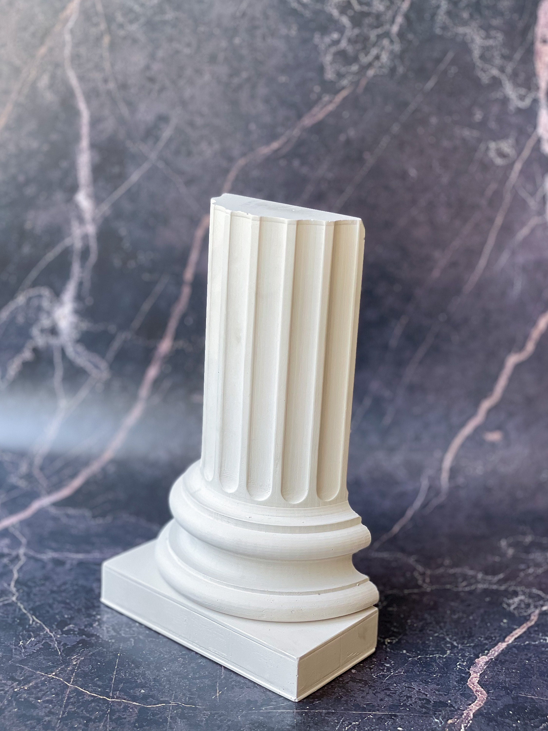 SET 2 White bookeds Column. Minimalist Bookends. Home Library Etsy
