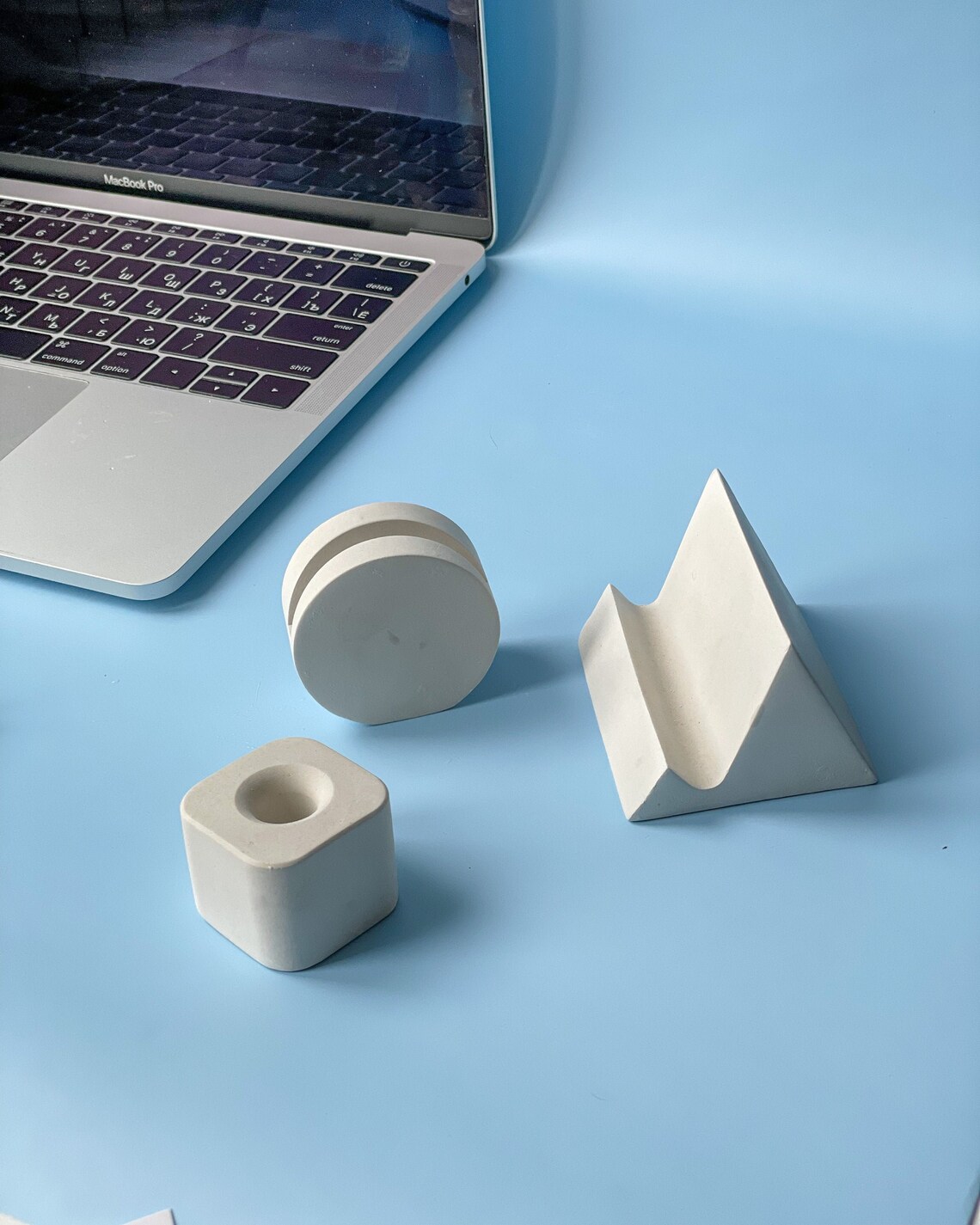 SET White office desk accessories pen holder card holder Etsy