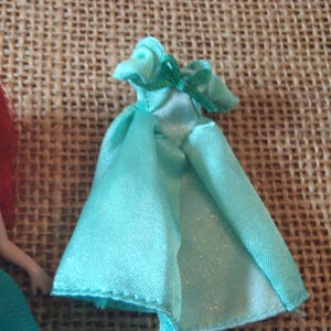 Vintage Polly Pocket Disney Princess Ariel Little Mermaid Doll Outfits Fabric Set G5 image 3