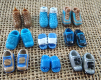 Vintage Polly Pocket Doll Shoes Lot of Pairs of Boy Doll Footwear Y83