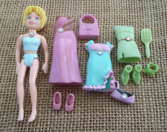 Vintage Polly Pocket strass mode poupée et ensemble de vêtements Q79