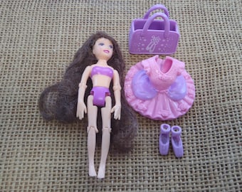 Vintage Polly Pocket Jointed Legs  & Arms Articulated Doll Gymnast Dancer Set Q96