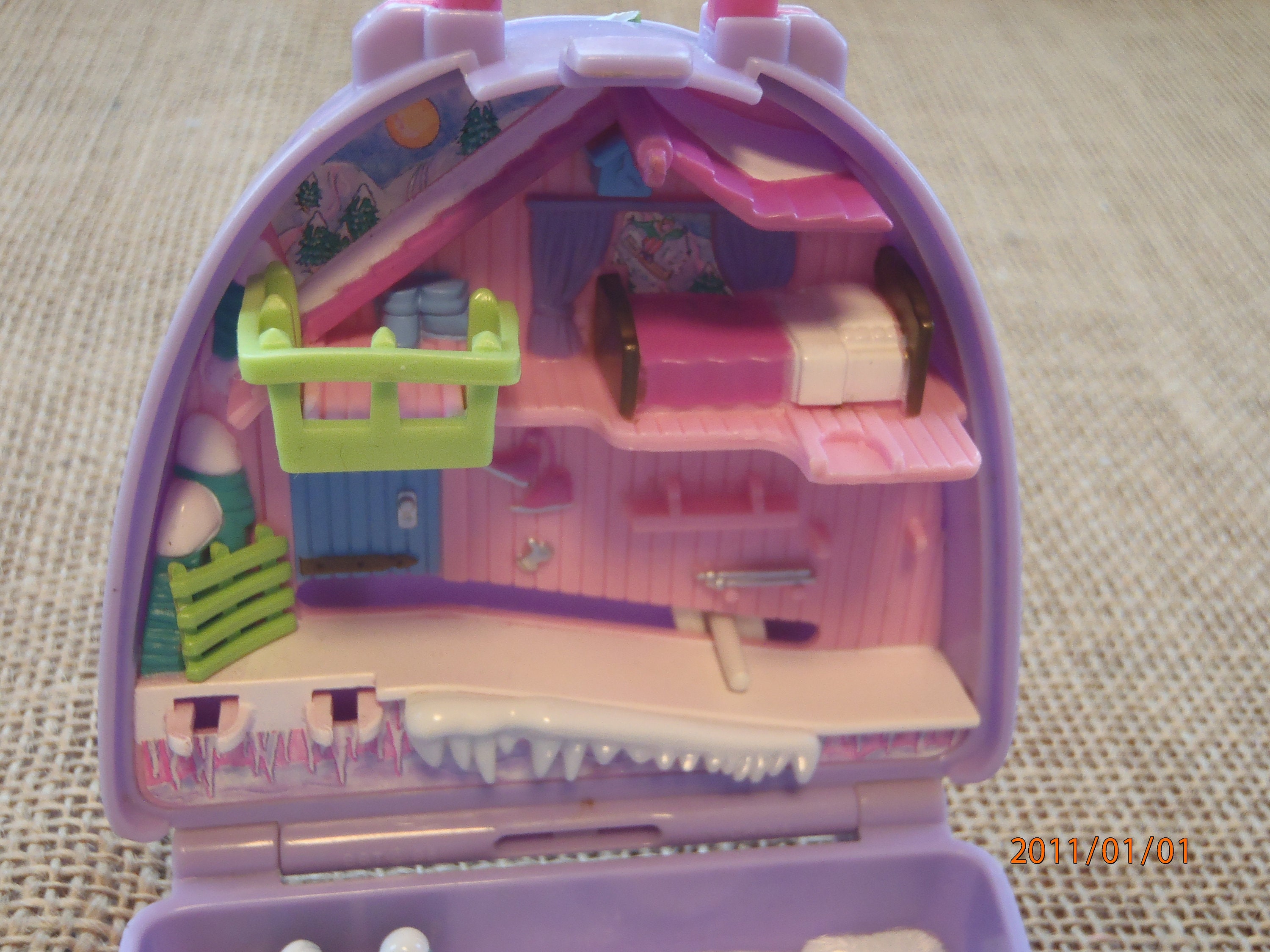 Valise Polly Pocket Bluebird 1996 – Snow Mountain Vacances à La Neige – Vintage