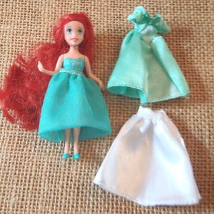 Vintage Polly Pocket Disney Princess Ariel Little Mermaid Doll Outfits Fabric Set G5 image 1