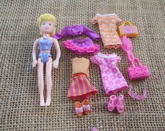 Vintage Polly Pocket Fashion Rhinestones Doll Fabric Clothing Set Y99