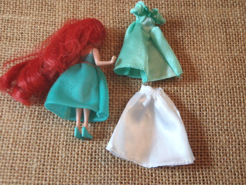 Vintage Polly Pocket Disney Princess Ariel Little Mermaid Doll Outfits Fabric Set G5 image 6