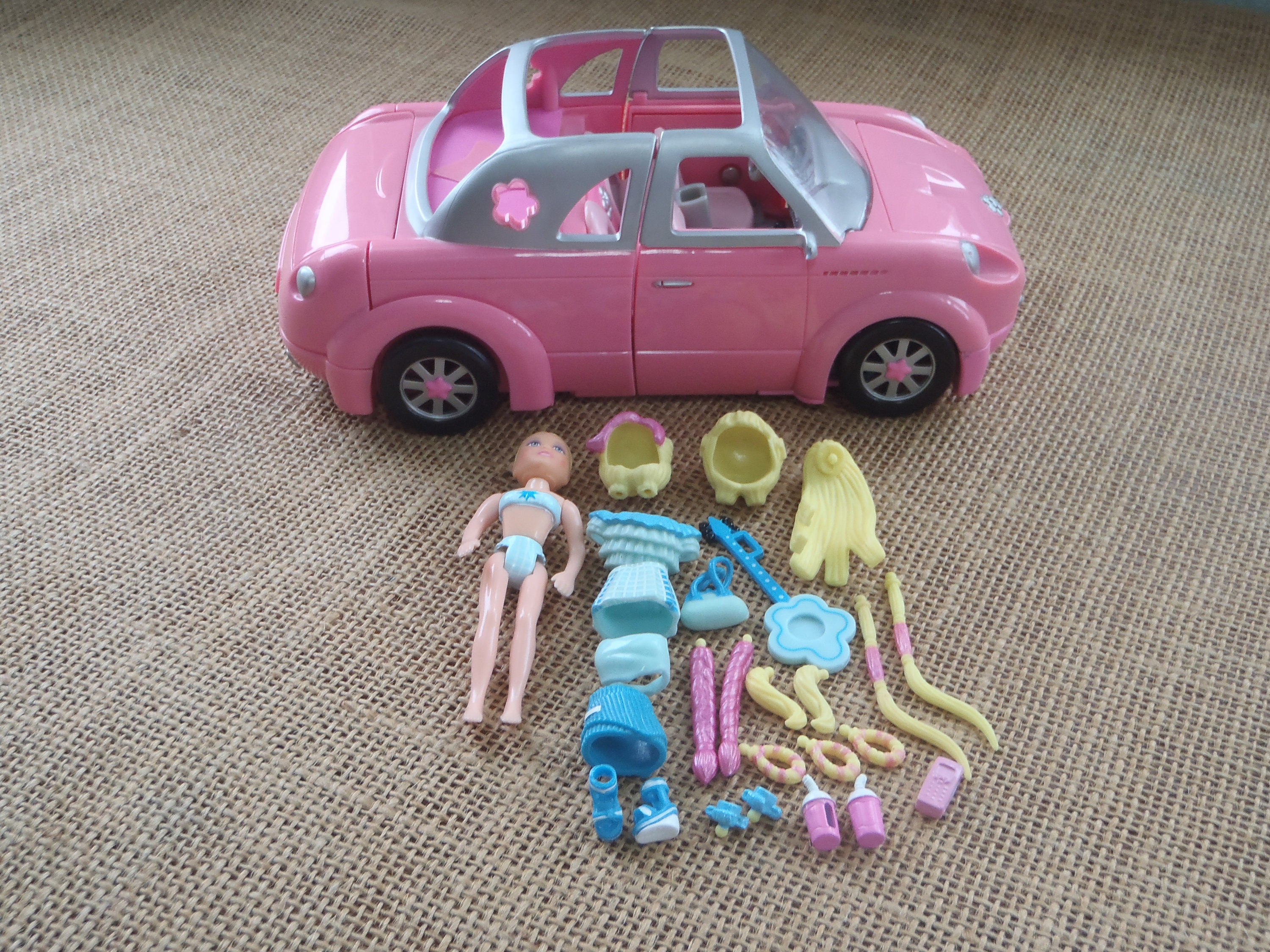 Vintage Polly Pocket 2003 Rock Pop Pink Limousine Limo Set A