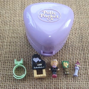 Vintage Bluebird Polly Pocket 1991 Piano Recital Ring Compact - Complete