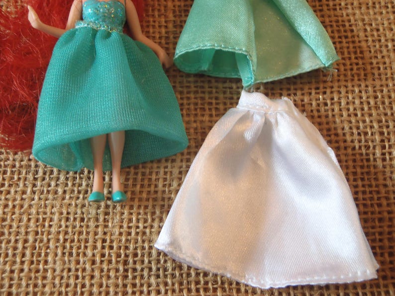 Vintage Polly Pocket Disney Princess Ariel Little Mermaid Doll Outfits Fabric Set G5 image 4
