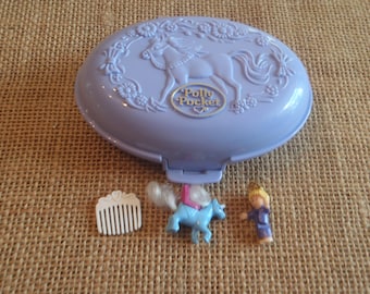 Polly Pocket Bluebird vintage de 1995, Unicorn Meadow Compact - Completo