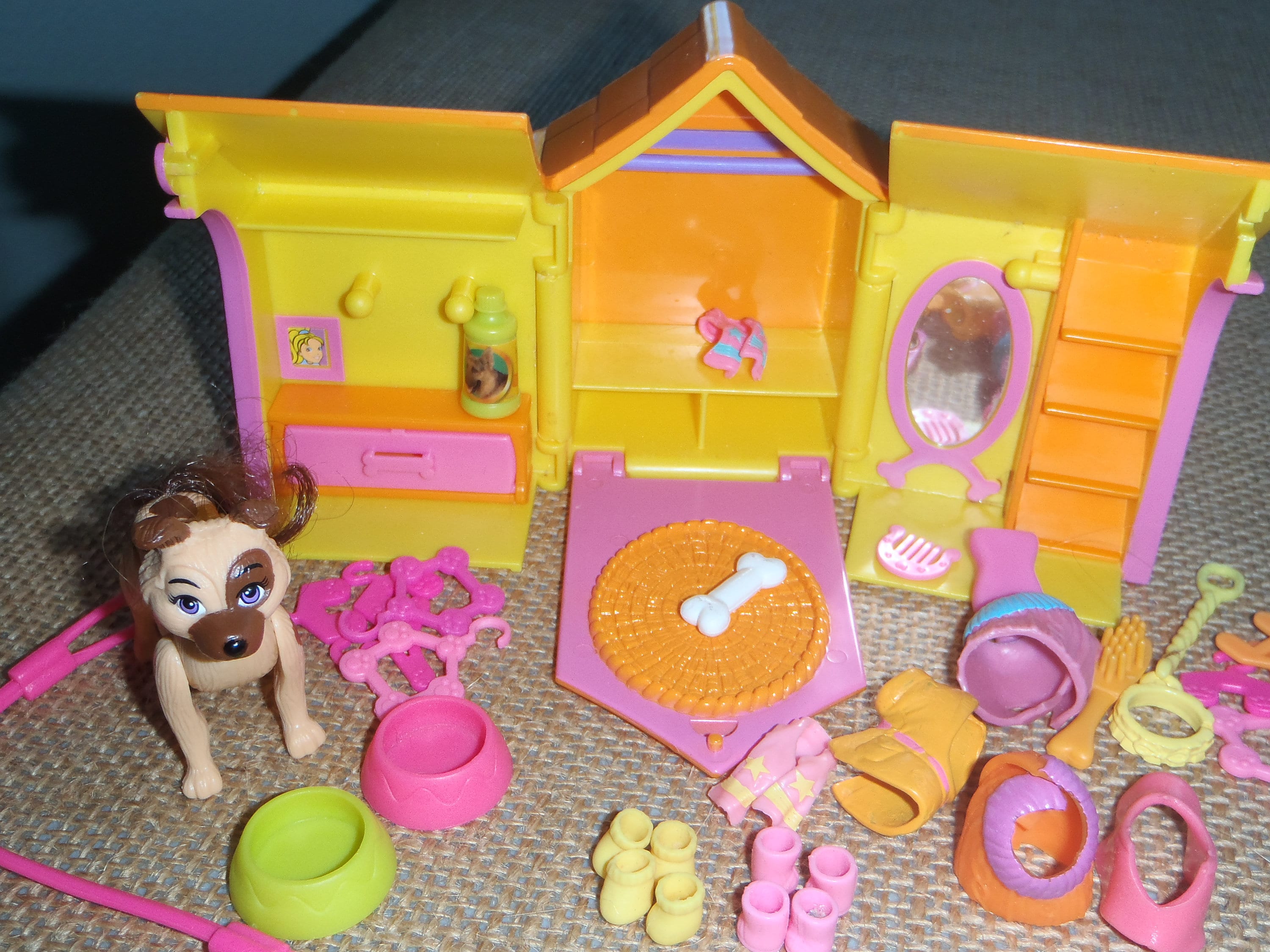 Lot de 5 poupées Polly Pocket vintage orange jaune pour niche pour