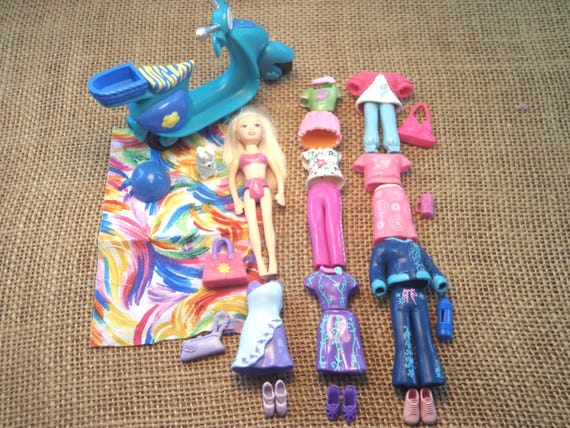 polly pocket dolls with rubber clothes