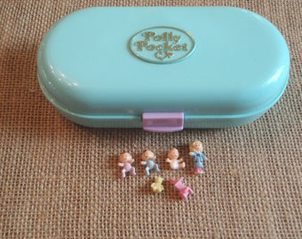 Vintage Bluebird Polly Pocket 1992 Babysitting Stamper Compact - Complete