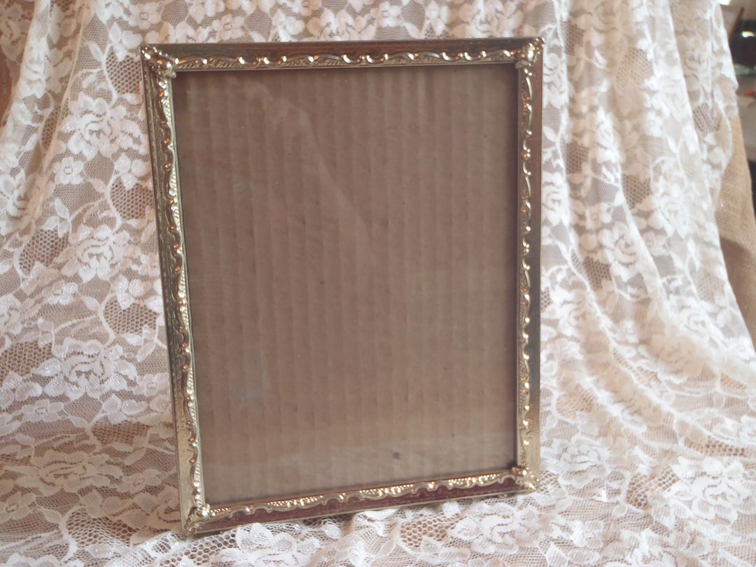 Vintage Ornate Gold Filigree Metal Footed Picture Shabby Frame 8 X 10 ...