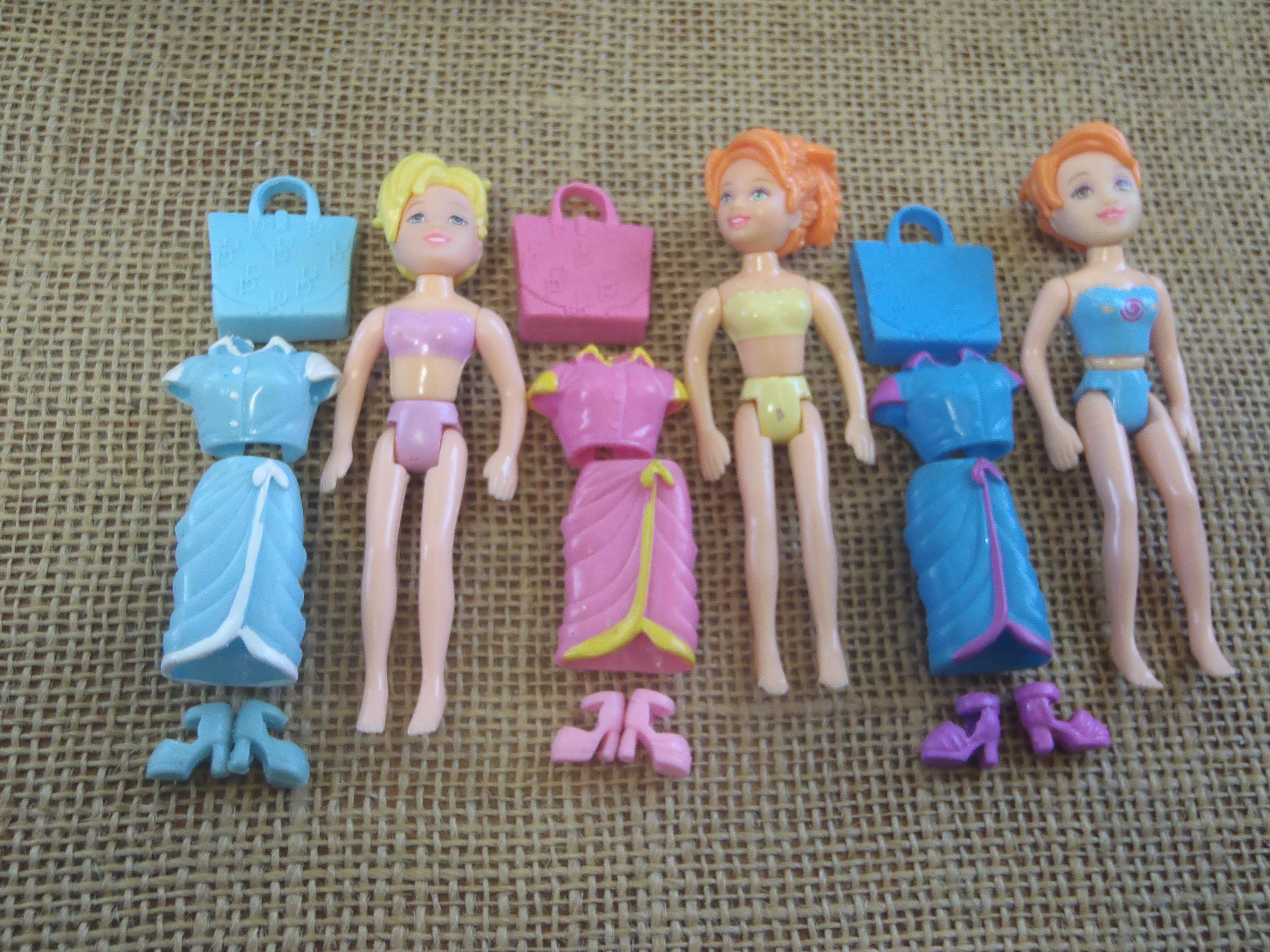 Vintage Polly Pocket Fashion Doll Triplets Matching Fun Sets