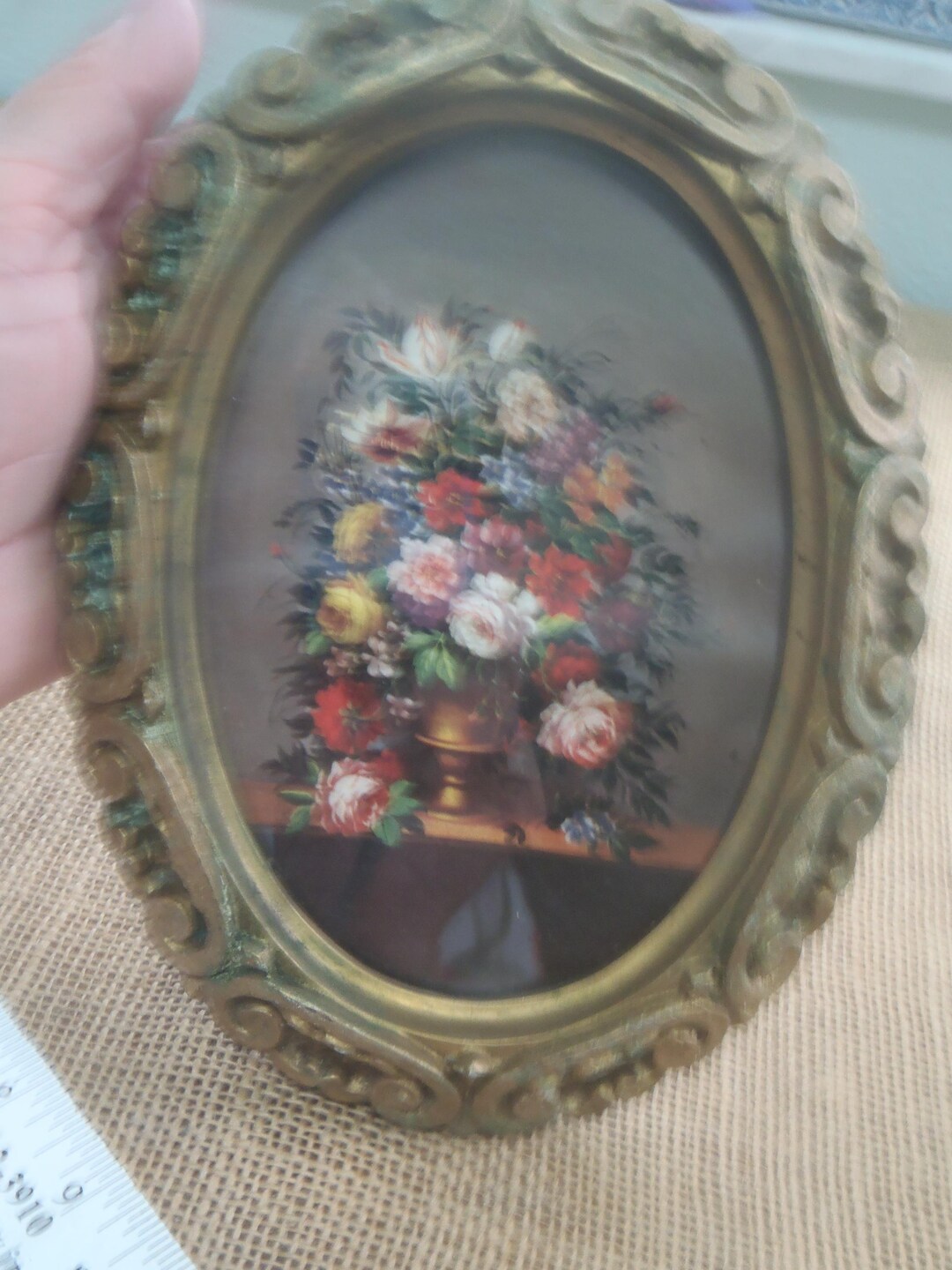 Vintage Ornate Oval Frame Floral Flowers Gallery Wall Art 8 X6 - Etsy