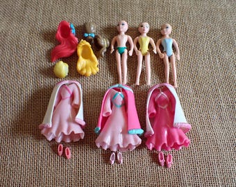 Disney Parks Princess Polly Pocket Style Dolls Switchable Wigs Ariel Alice Aurora Cinderella  R96
