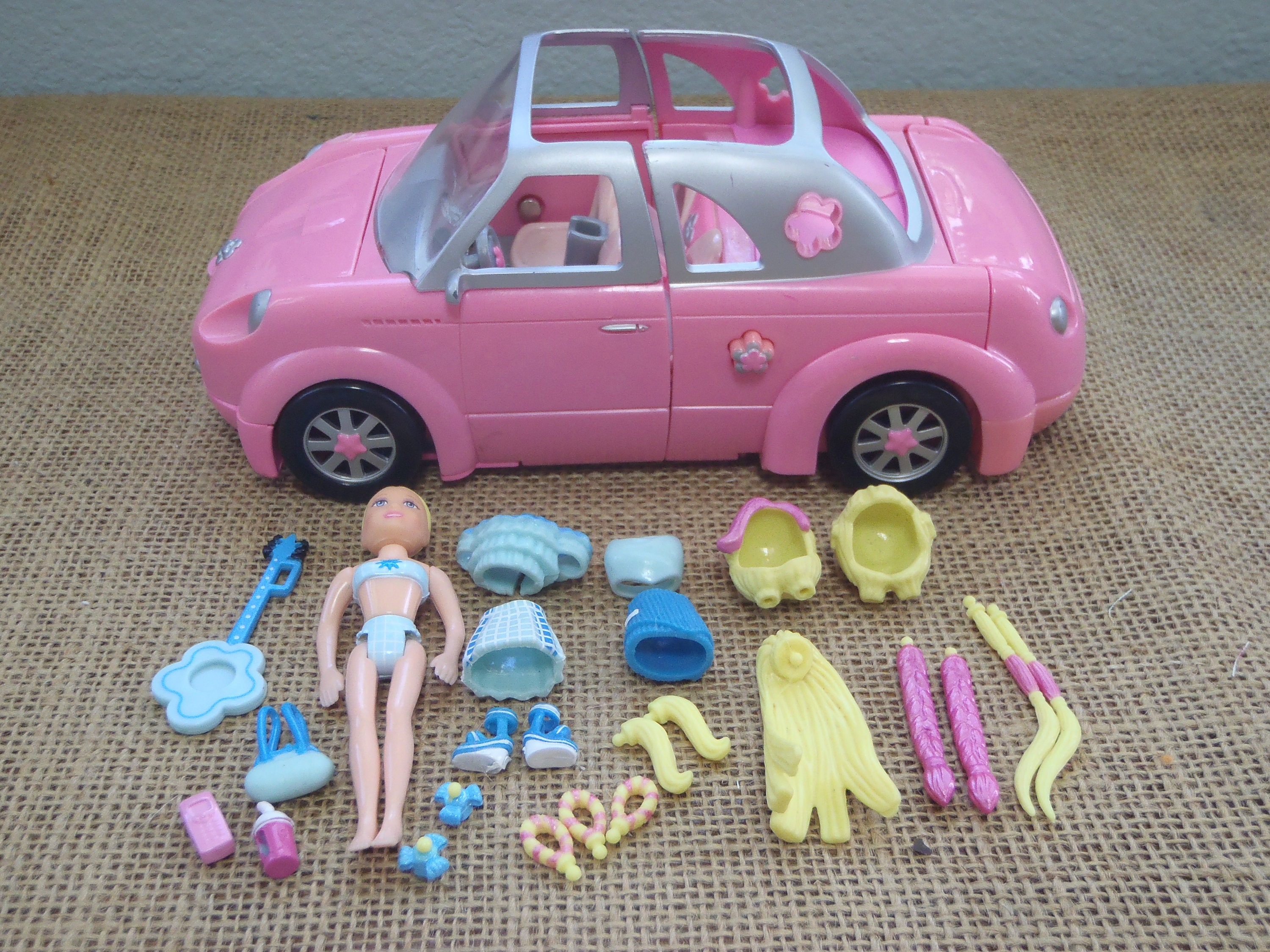 Vintage Polly Pocket 2003 Rock Pop Pink Limousine Limo Set 2I