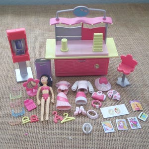 ヴィンテージ ポリーポケット 2003 デザイナー モール ショップ アクセサリー カート アンナ付き