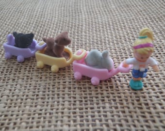 POLLY POCKET PRECIOUS PUPPIES PET PARADE - HEART - BLUEBIRD 1993 SANS