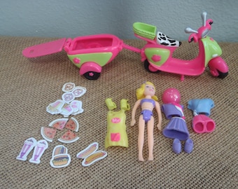 Vintage Polly Pocket 2002 Snacktime Scooters poppenset Q93