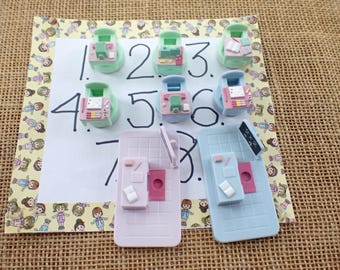 ECOLE POLLY POCKET Bluebird 1992 Stampin School et 5 figurines EUR 30