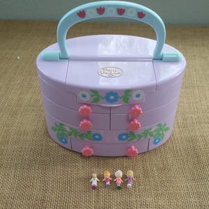 Vintage Bluebird Polly Pocket 1991 Pullout Playhouse Beauty Case - Complete