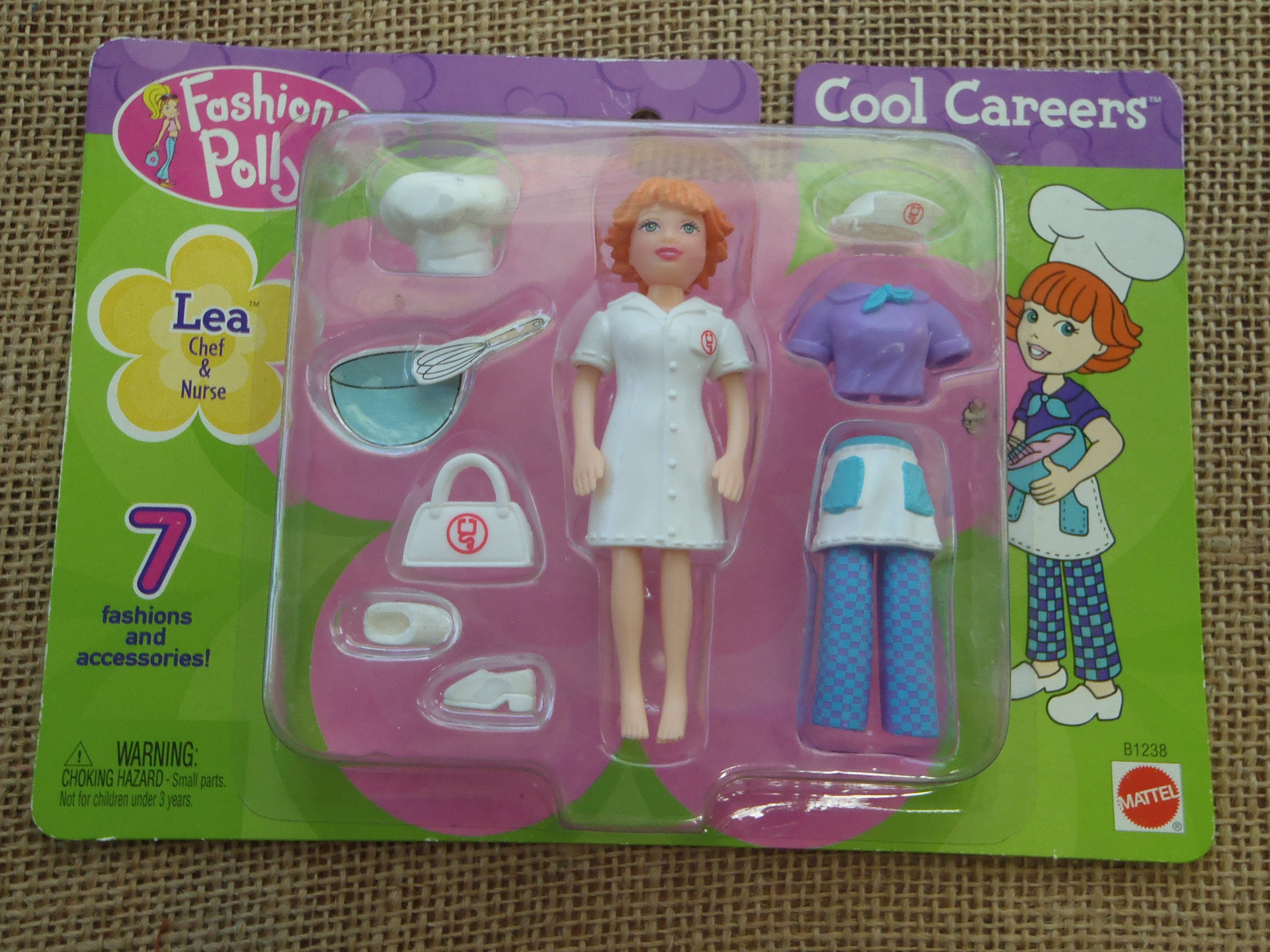 Vintage Polly Pocket 2002 Cool Careers Lea Chef Nurse Doll New