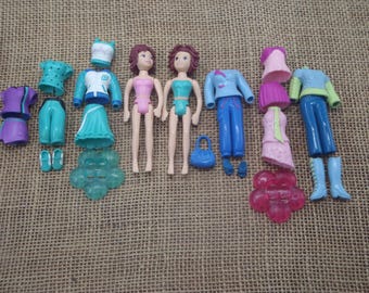 Vintage Polly Pocket 2005 Syster Style Lila och Courtney Dockor Set Z35