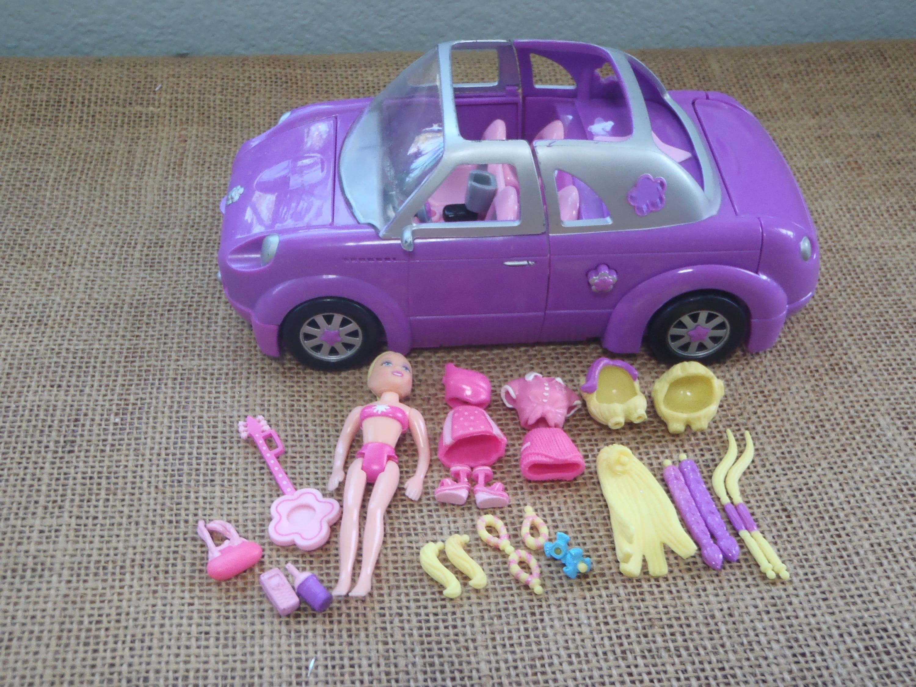 Limusina vintage Polly Pocket 2003 Rock Pop color morado
