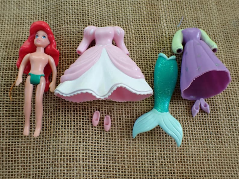 Vintage Polly Pocket Disney Princess Ariel Little Mermaid Doll Outfits Set L5 image 1