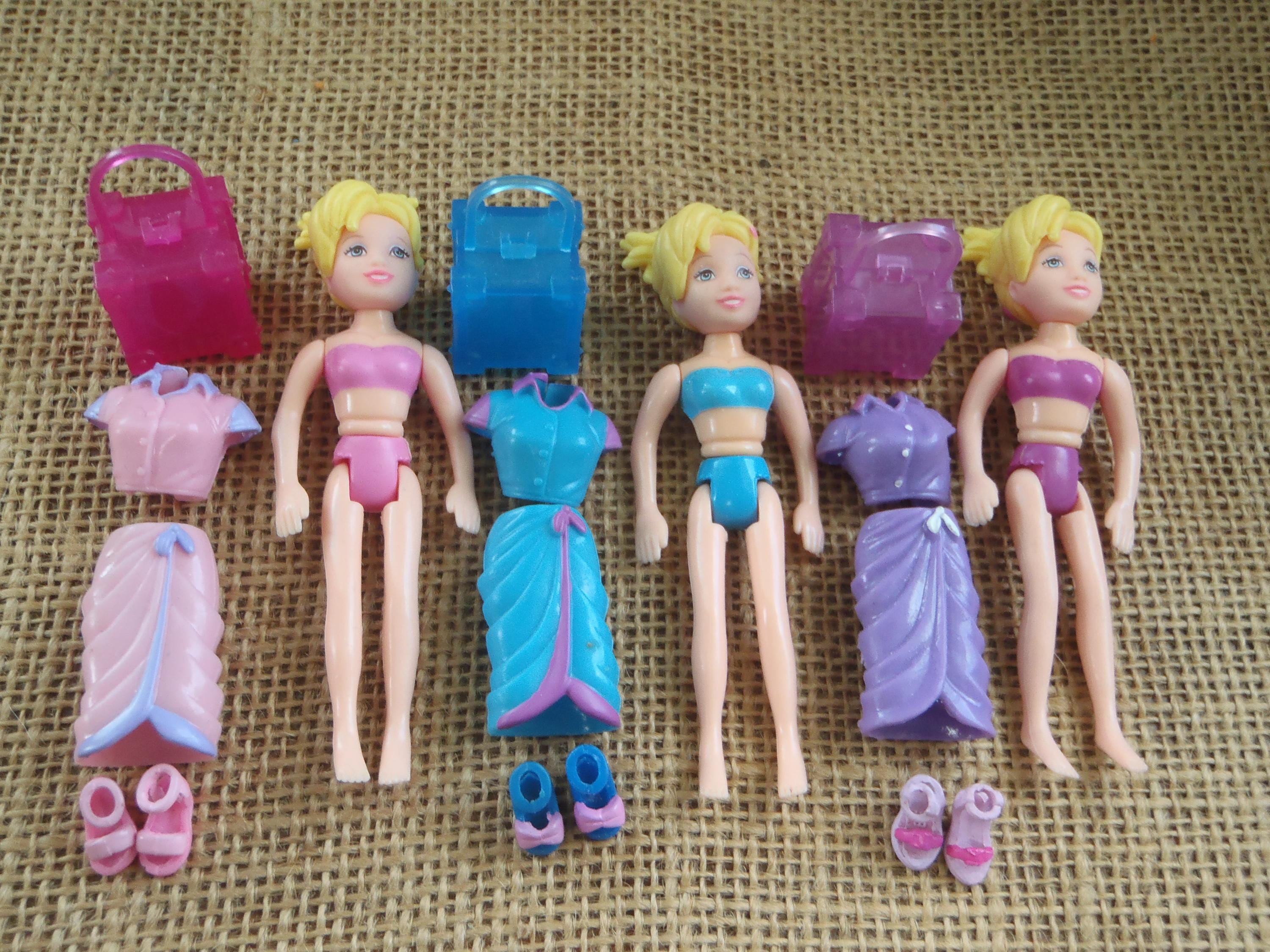 Vintage Polly Pocket Fashion Doll Triplets Matching Fun Sets