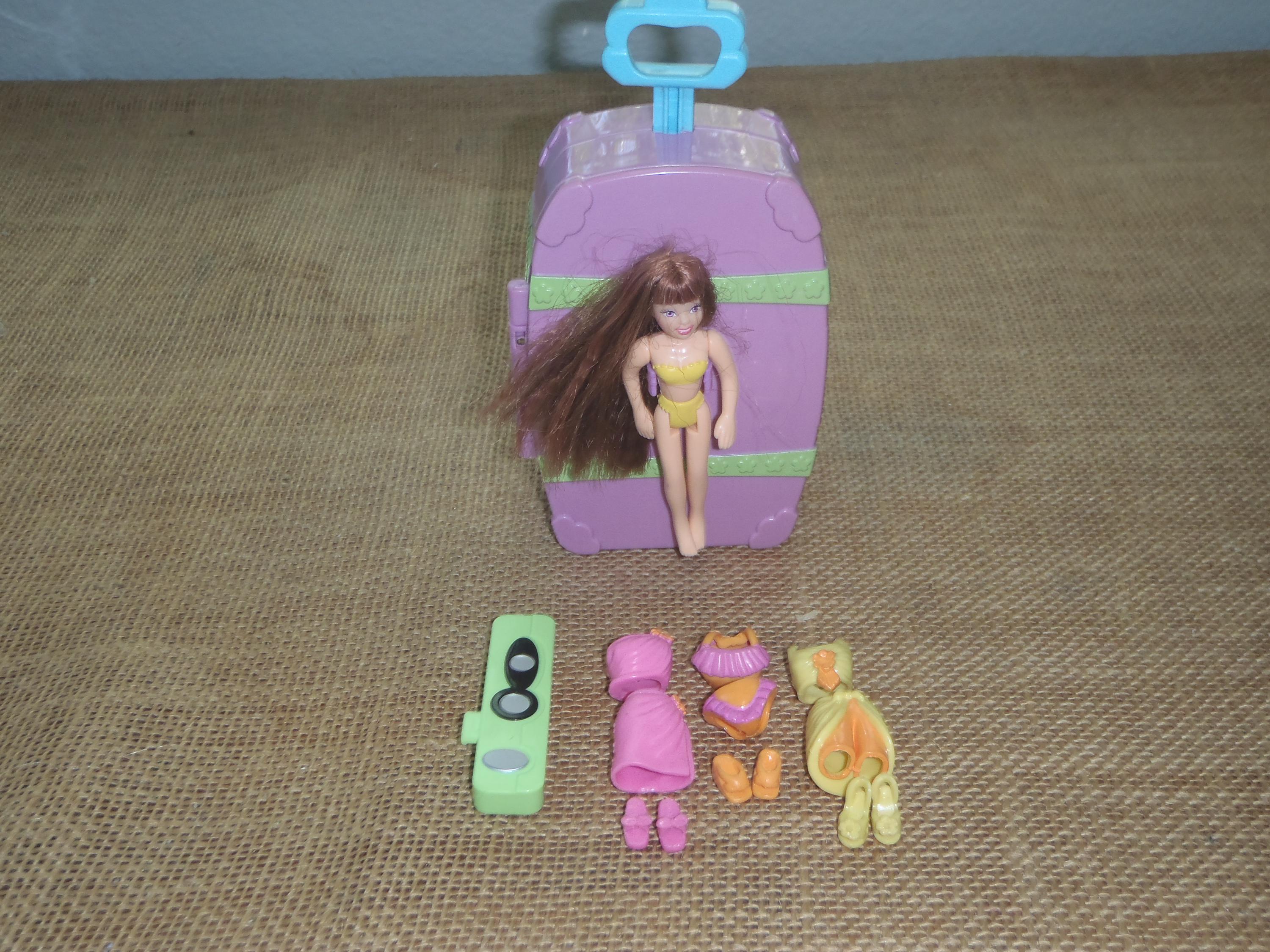 Vintage Polly Pocket 2003 Dial Suitcase Surprise Lila Doll Set K8B