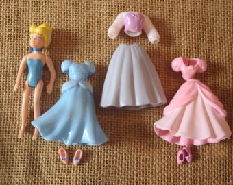 Vintage Polly Pocket Disney Princess Cinderella Doll Outfits Set E66