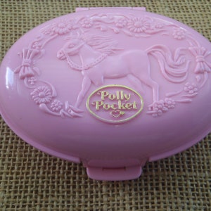 Vintage Bluebird Polly Pocket 1995 Shetland Pony Stable Compact ONLY